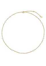 catchy small solid gold cultured pearl girls bracelet